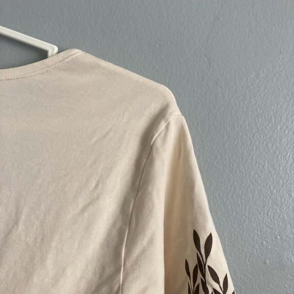 Patagonia Women’s Organic Cotton Blend Knotted Midi Top Cream Brown Grains Sz S - Picture 7 of 8